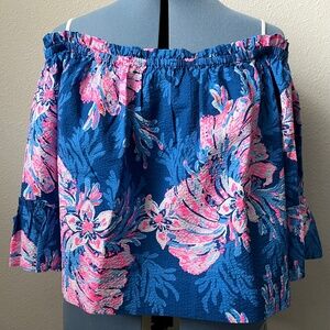 Lilly Pulitzer Croix Off-the-Shoulder Top Multi For The Fans XL